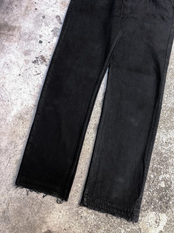 1990s Levis Black Overdye 501 Released Hem (34X31)