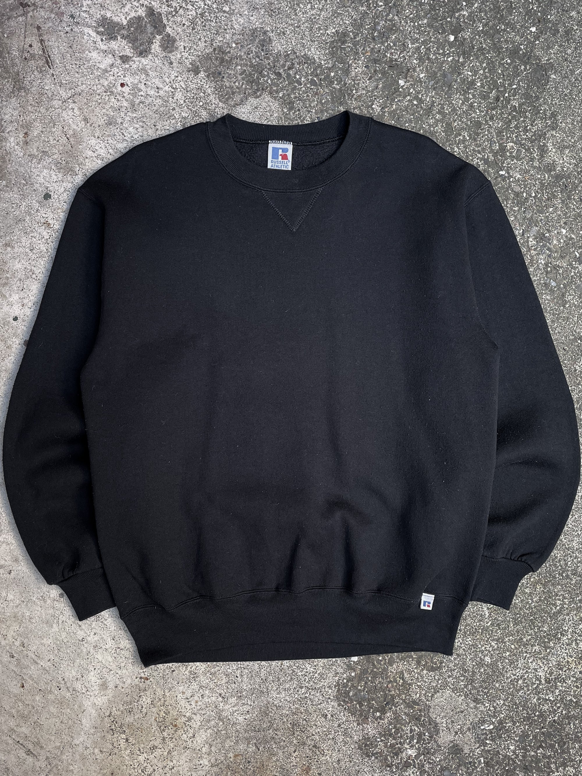 1990s Russell Black Blank Sweatshirt