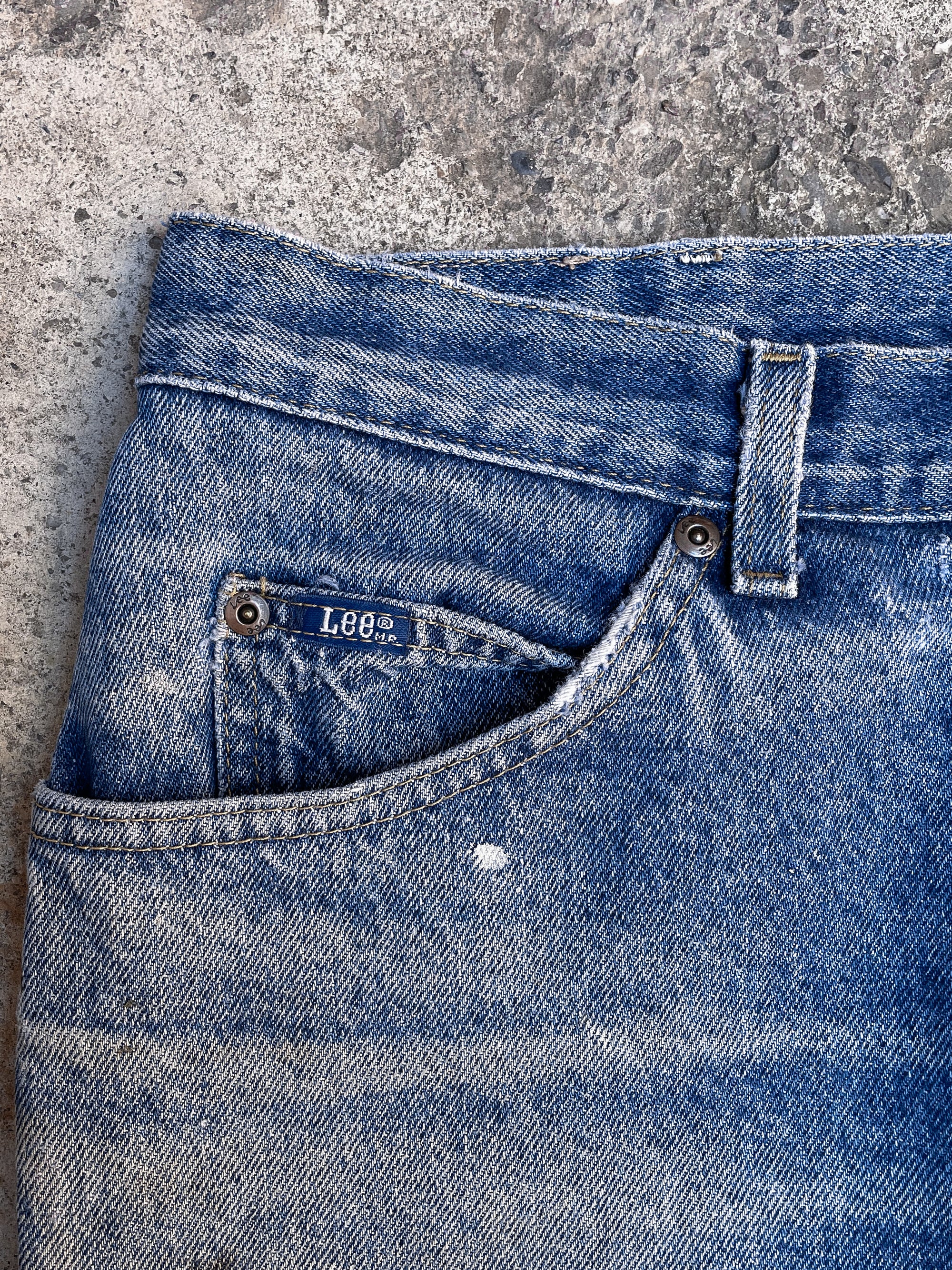 1990s Lee Painted Distressed Blue Denim (34X28)