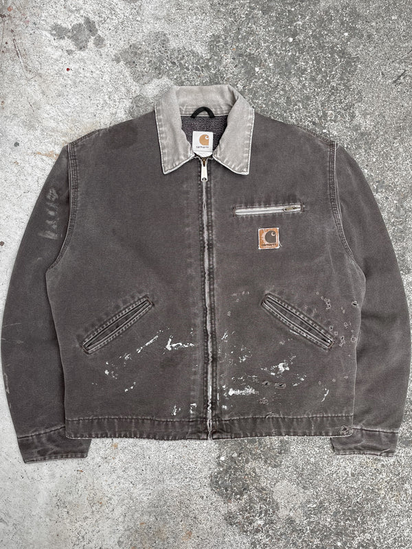 Carhartt Painted Faded Timber Brown Lined Work Jacket (L)