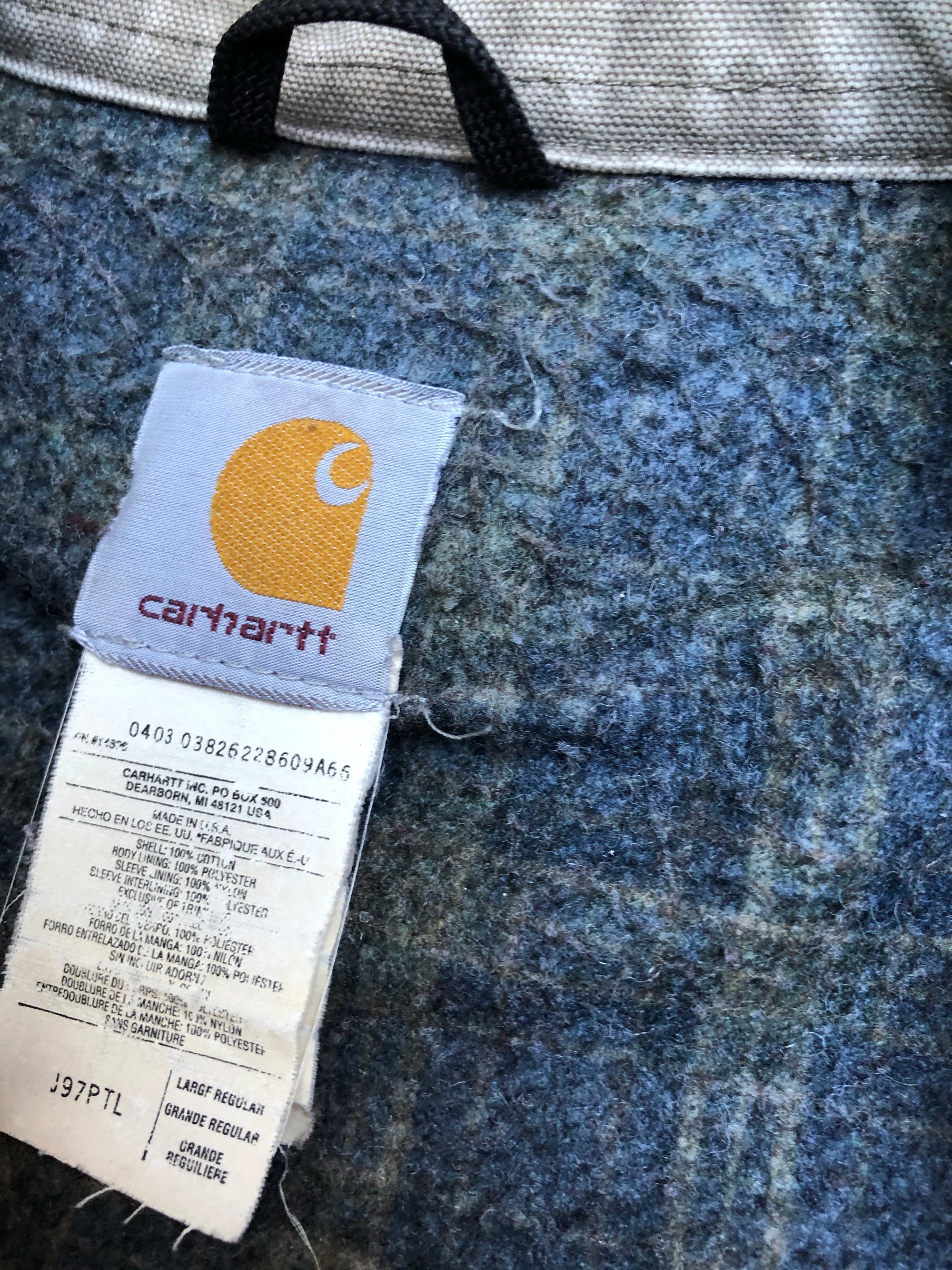 1990s Carhartt Faded Grey Lined Work Jacket