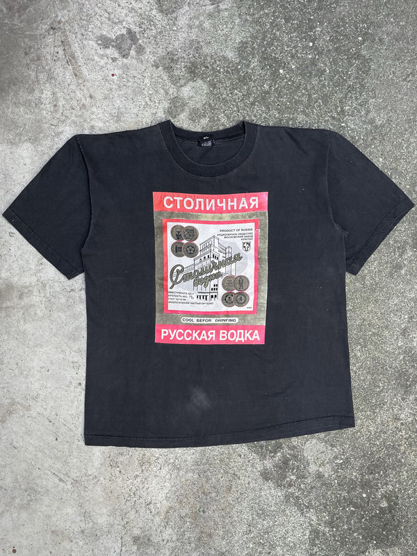 1990s/00s “Russian Vodka” Faded Tee (XL)