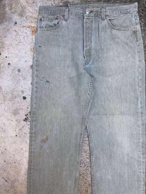 1990s Levis Faded Sage Green 501 (34X27)