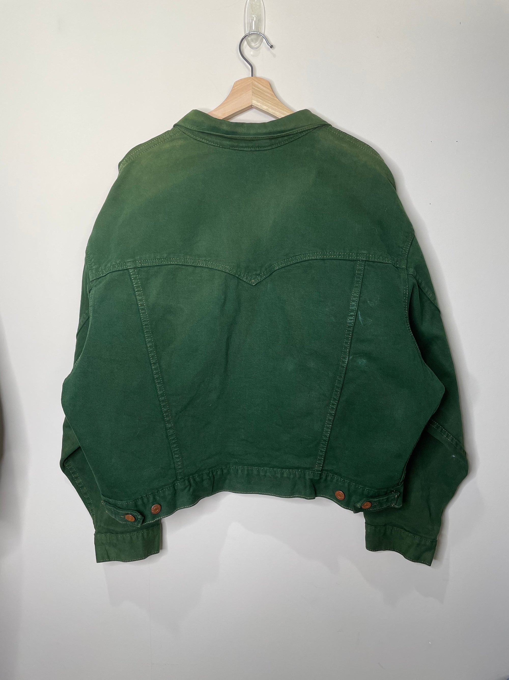 1990s Levi’s Faded Green Denim Trucker Jacket (L)