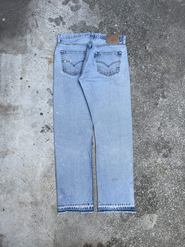 Vintage Levi’s Painted Faded Blue 501 Released Hem (31X29)