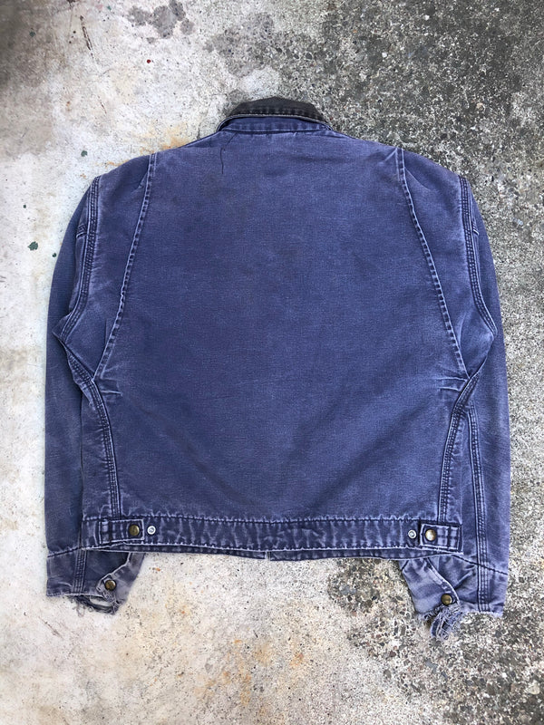 1990s Carhartt Faded Petrol Blue Lined Work Jacket (L)