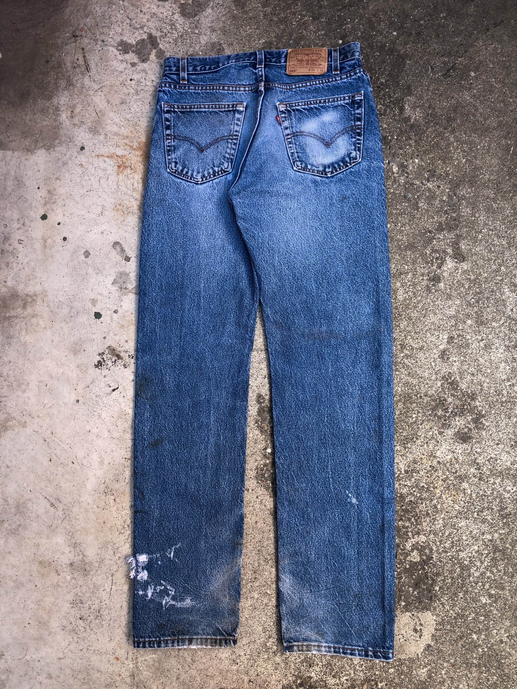 1990s Levis Worn In Blue 505 (32X34)