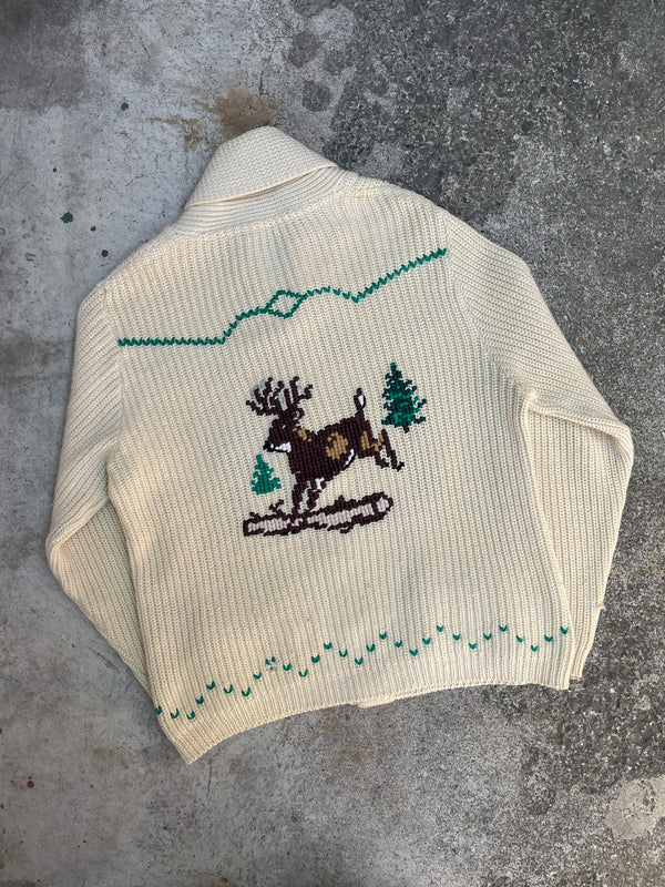 1970s “Stag” Knit Cowichan Cardigan