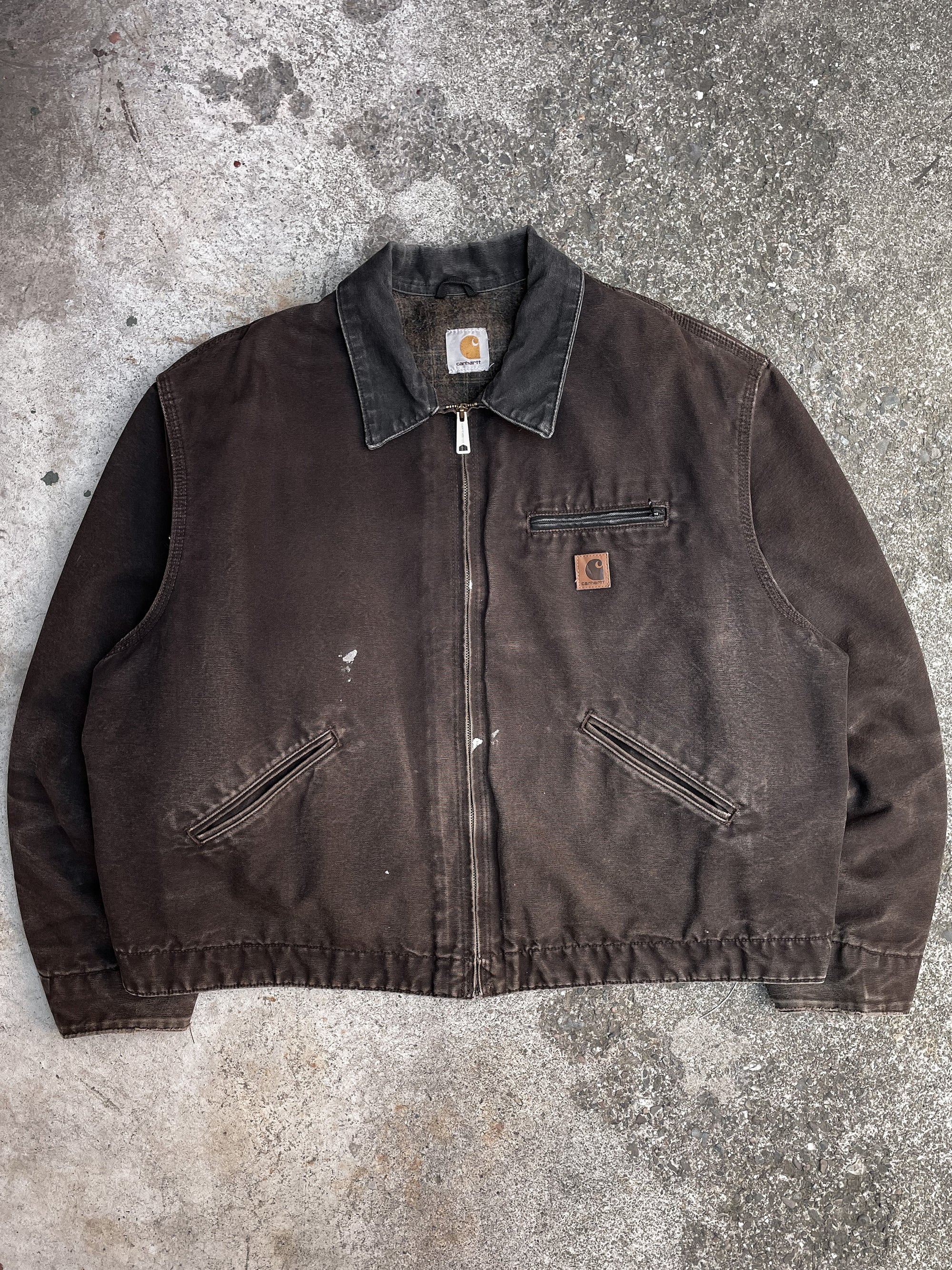 Carhartt Faded Dark Brown Lined Work Jacket (XXL)