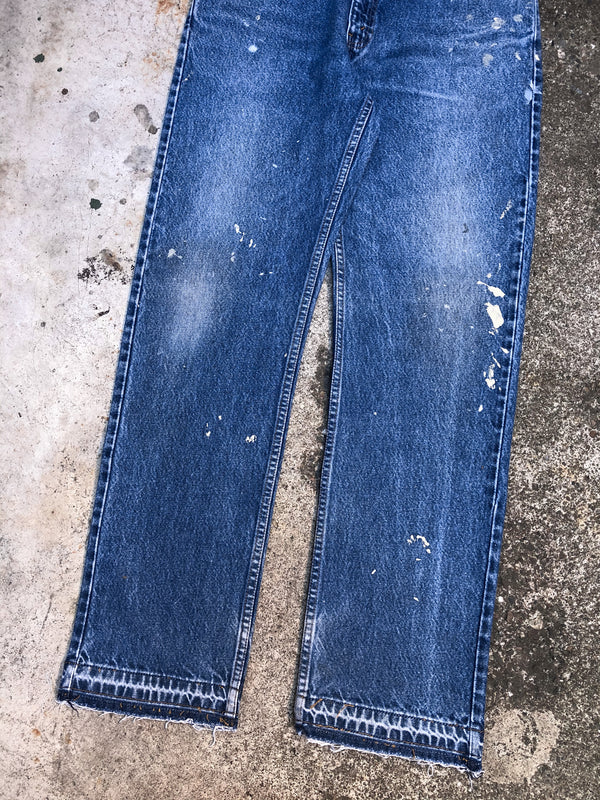 1990s Levis Painted Blue 505 Released Hem (33X32)