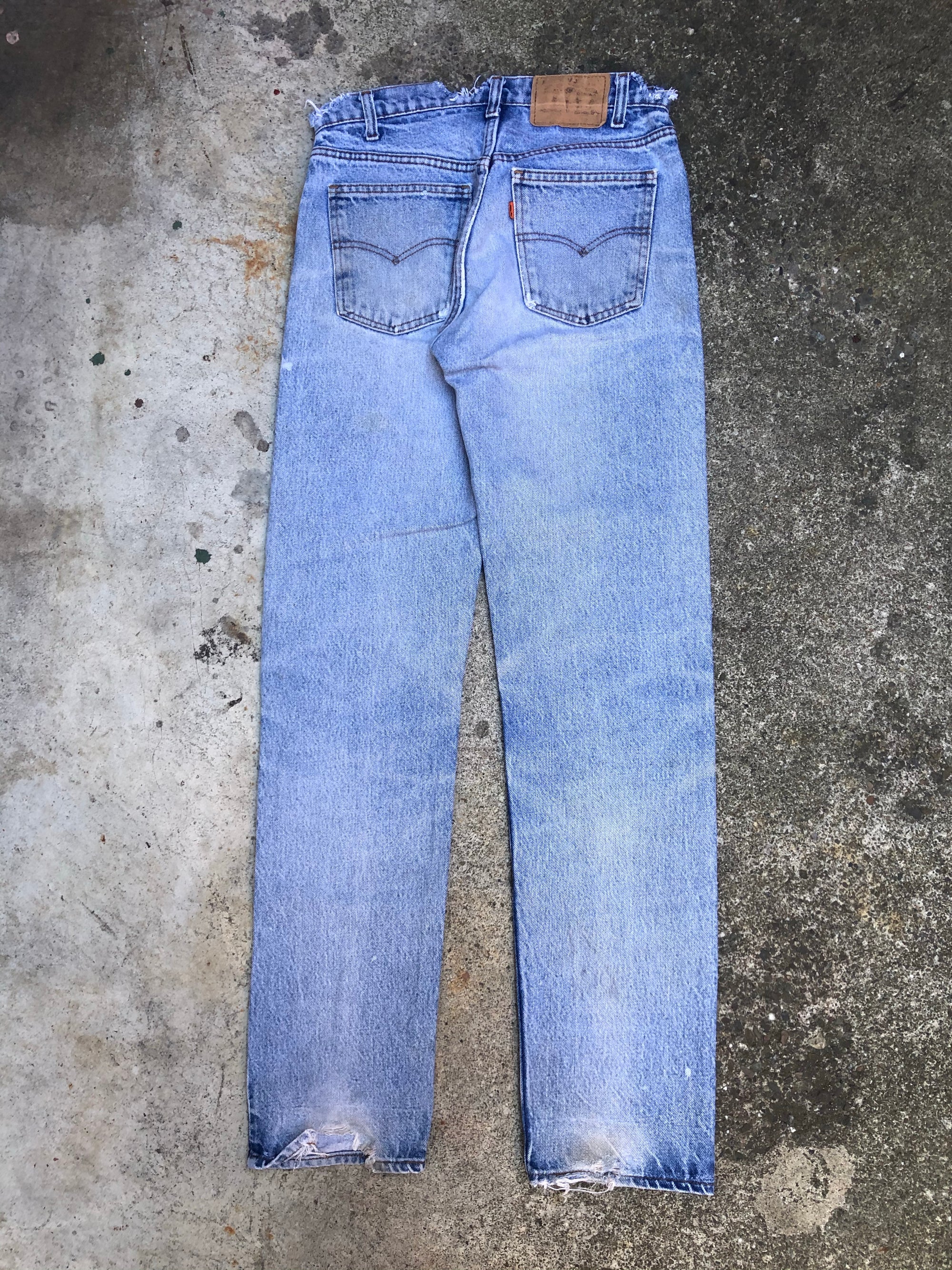 1980s Orange Tab Levis Distressed Blue 505 (29X32)