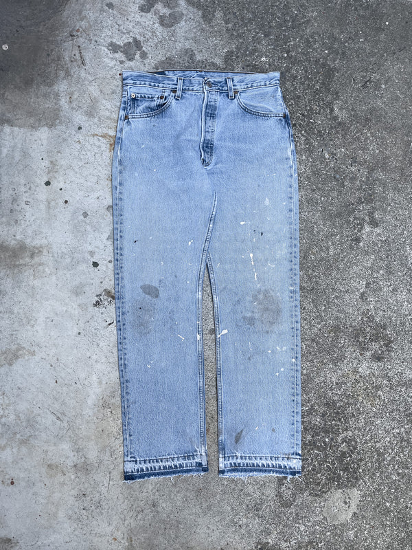 Vintage Levi’s Painted Faded Blue 501 Released Hem (31X29)