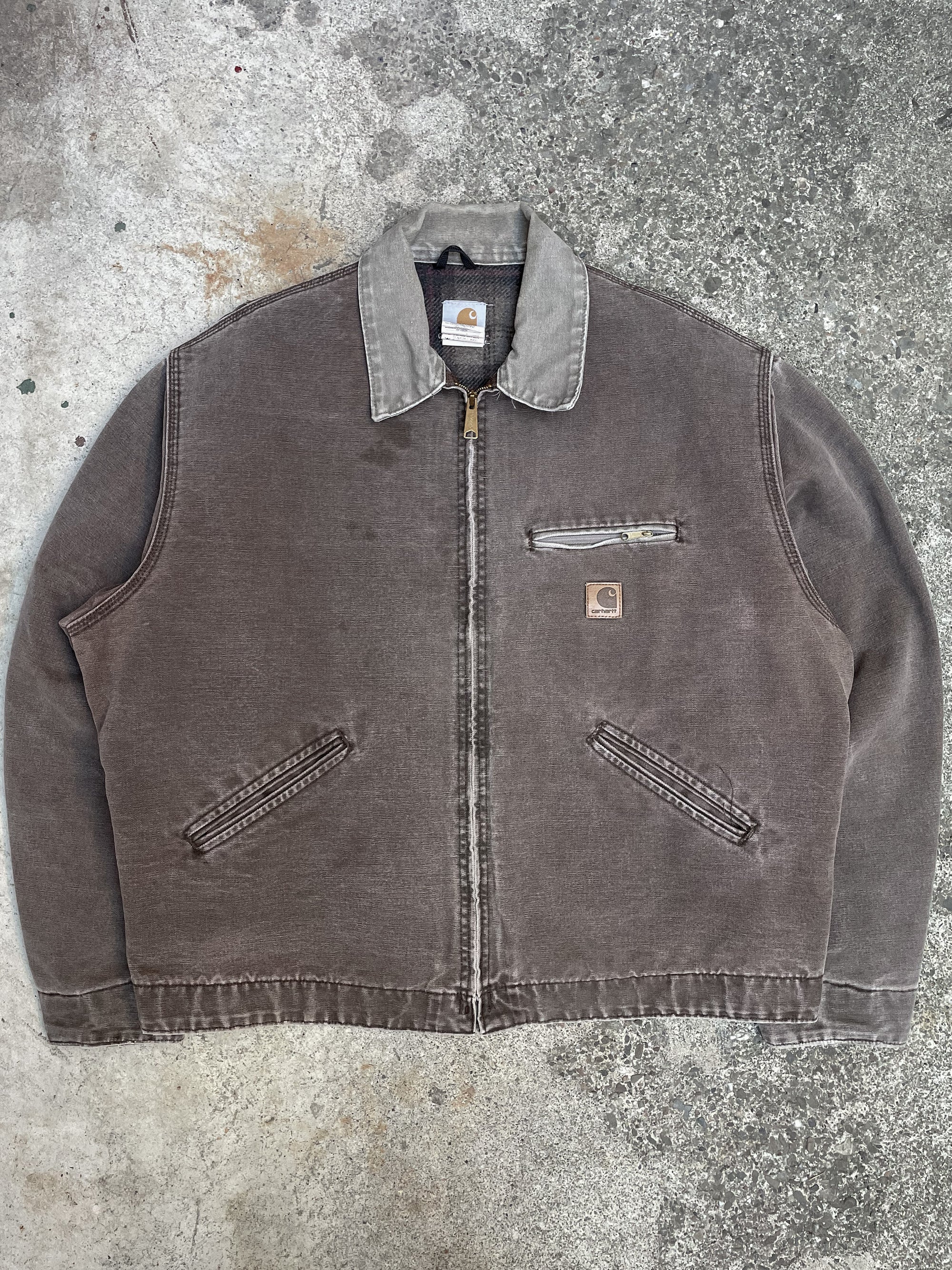 1990s Carhartt Faded Chocolate Lined Work Jacket (XL)