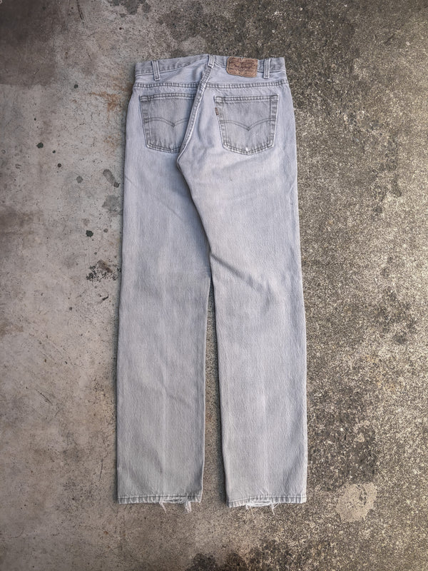 1980s Levis Repaired Faded Mist Grey 501 (28X30)