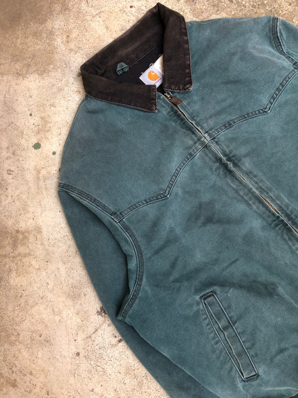 1990s Carhartt Faded Teal Santa Fe Work Jacket (XL)