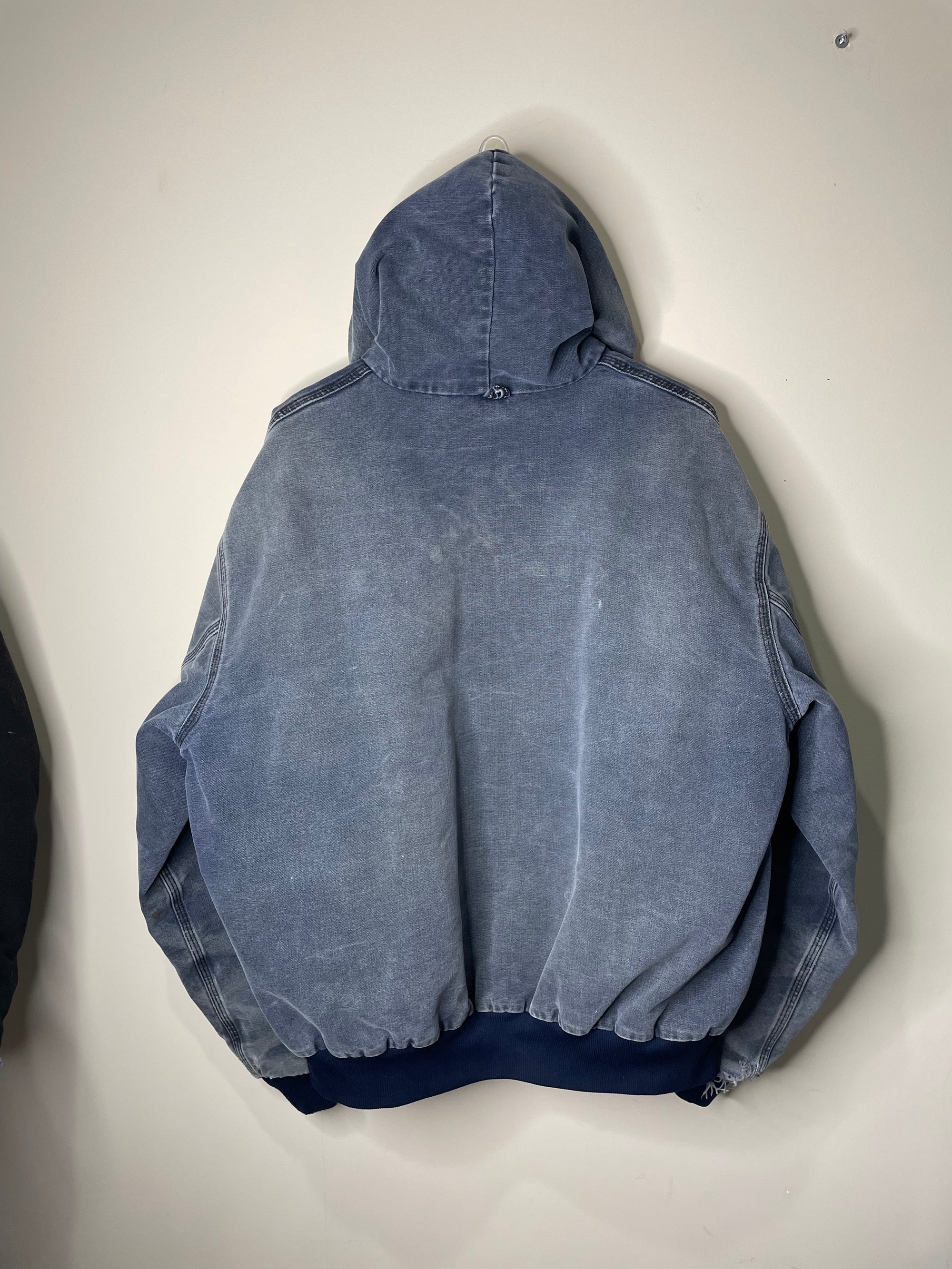 1990s Carhartt Faded Blue JQ283 Hooded Work Jacket (XXL 1990s Carhartt Faded Blue JQ283 Hooded Work Jacket (XXL