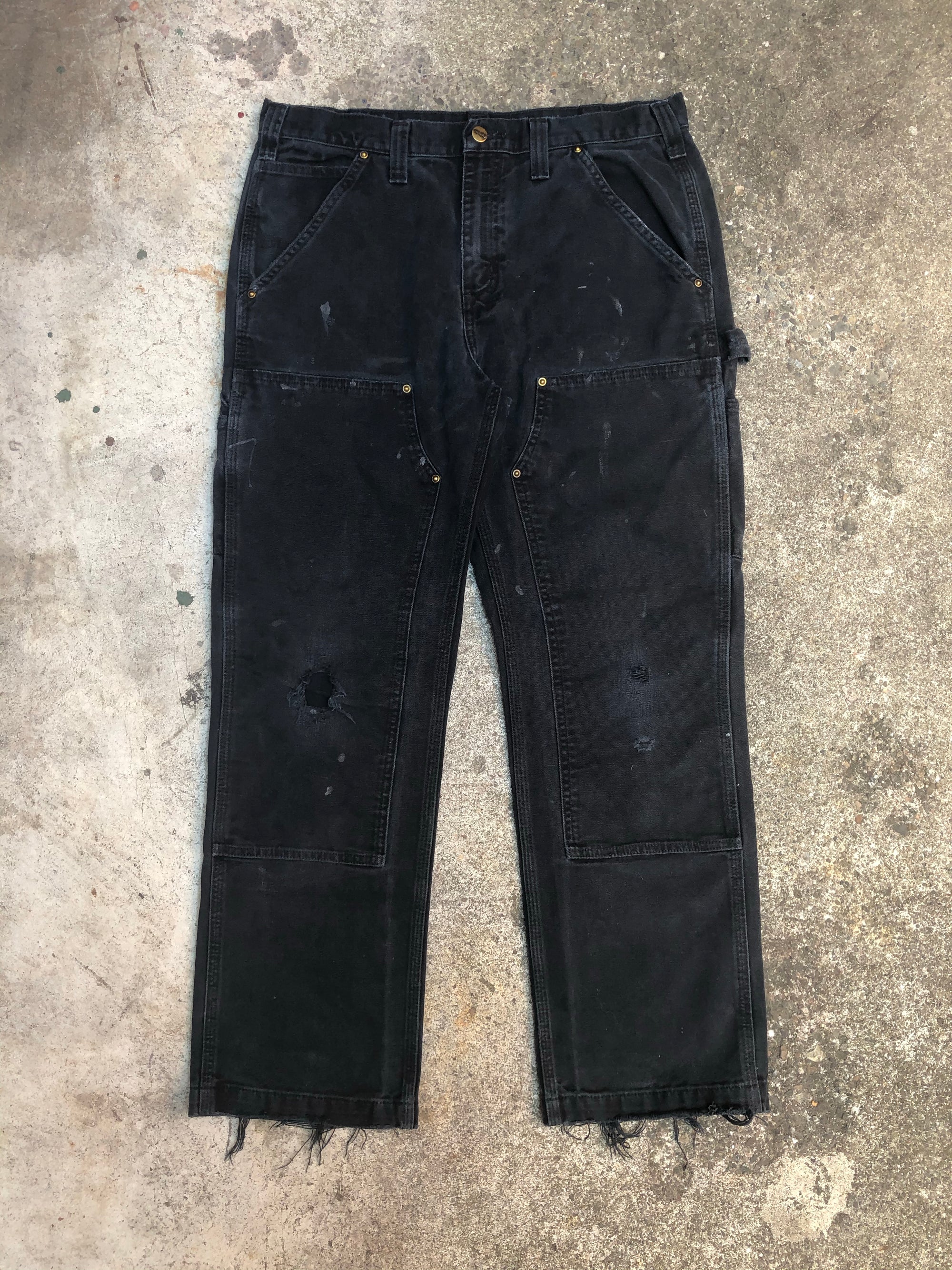 Carhartt 100098-001 Black Double Front Knee Painter Pants (34X29)