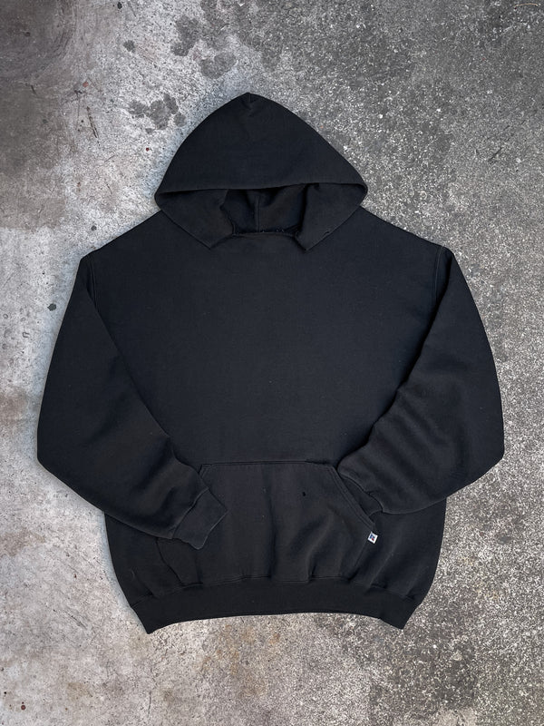 Vintage Russell Distressed Black Hoodie