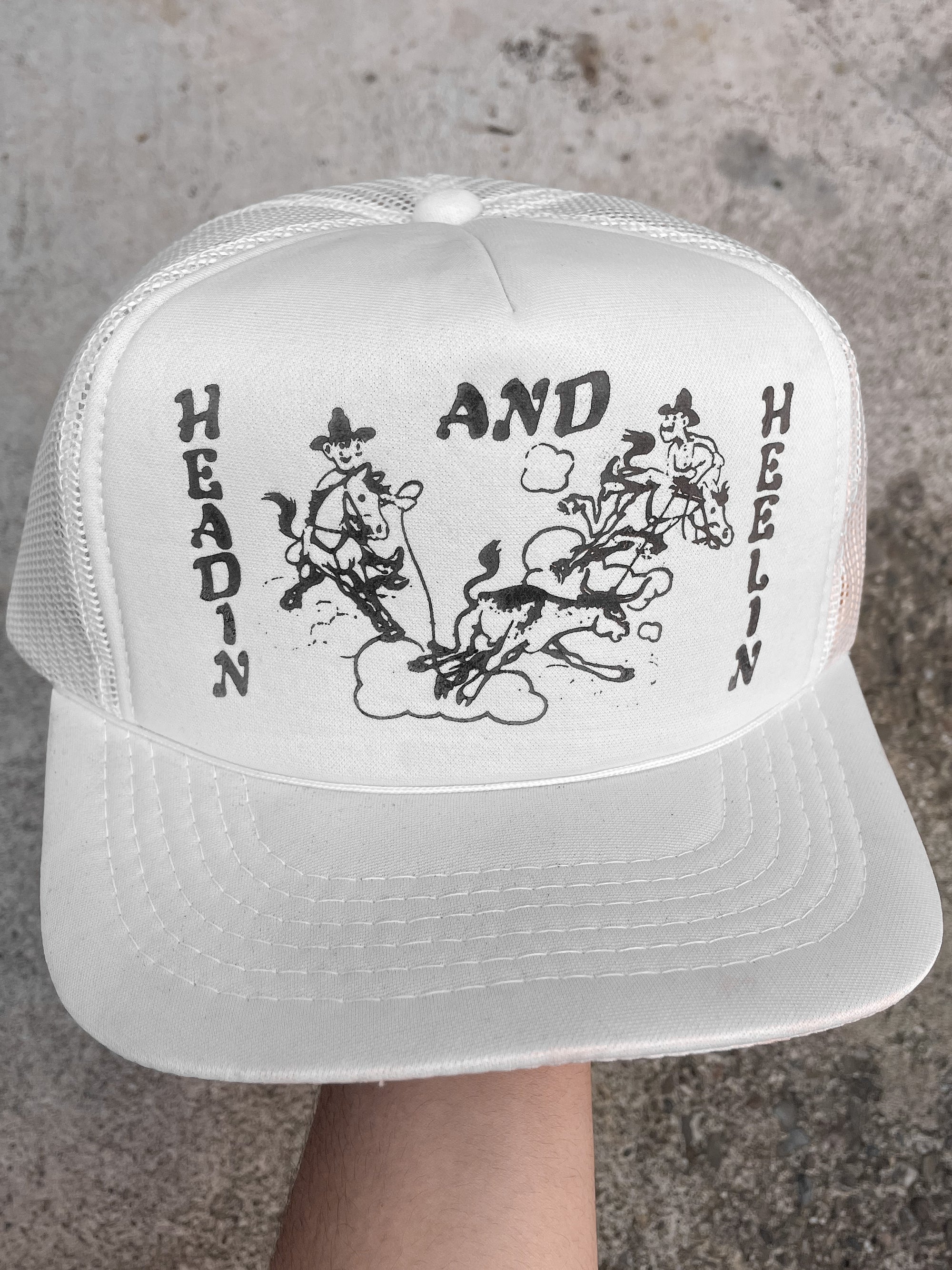 1990s “Headin And Heelin” Trucker Hat