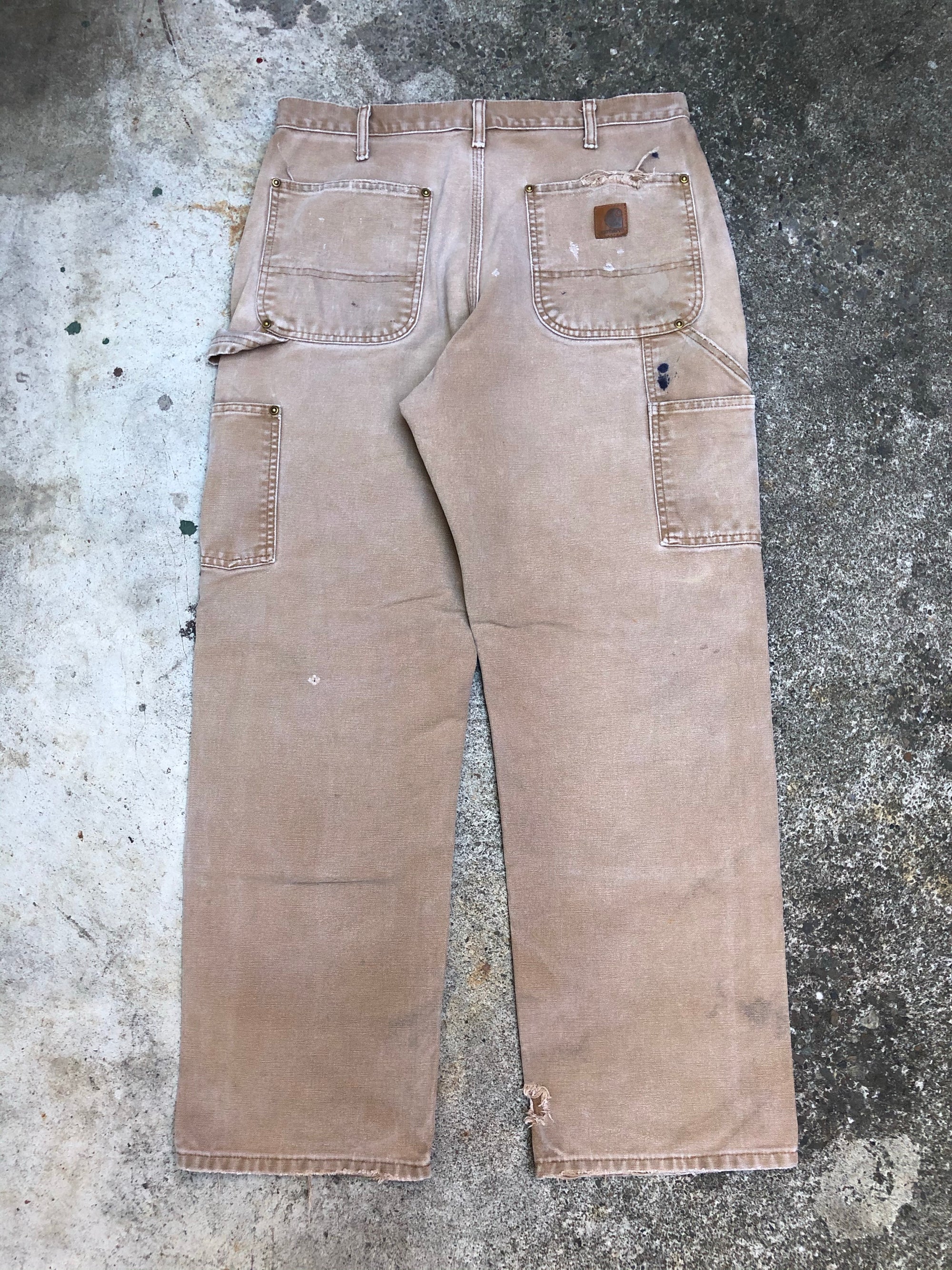 Carhartt B136 Tan Double Front Knee Work Pants (32X29)