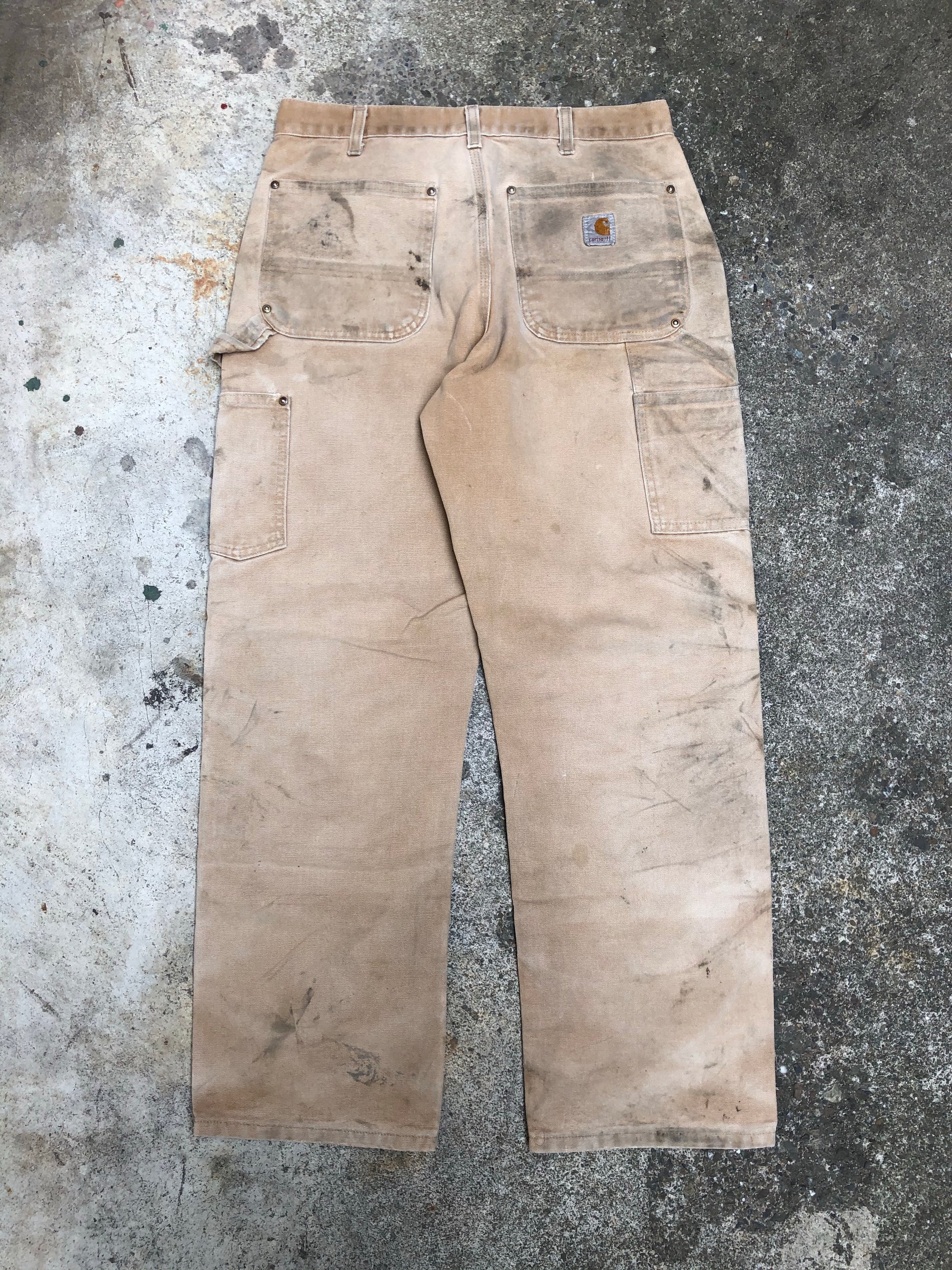 Carhartt B01 Tan Double Front Knee Work Pants (31X28)