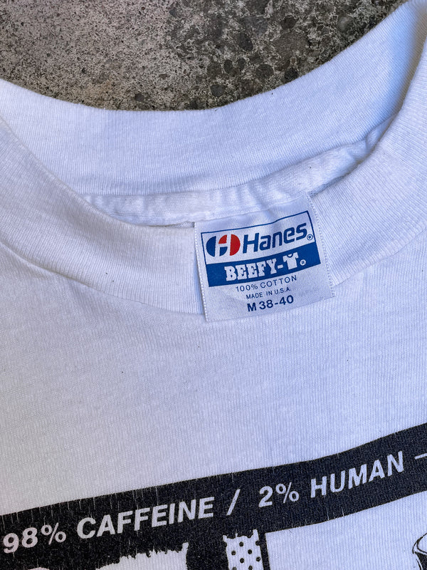 1990s “Workaholic” Single Stitched Hanes Beefy Tee (M)