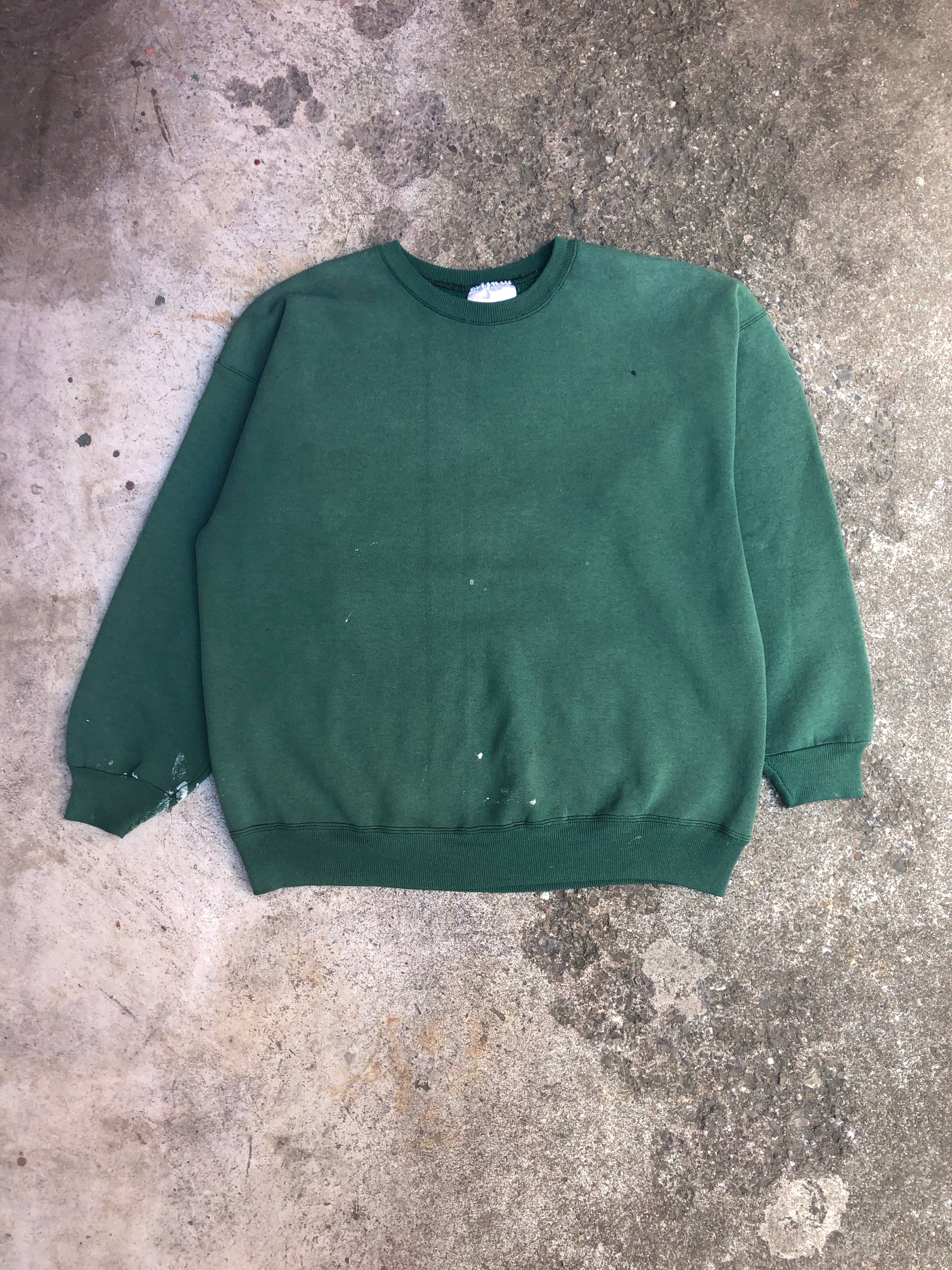 1990s Faded Green Blank Painter Sweatshirt