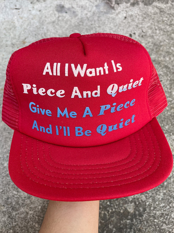 1980s “Piece and Quiet” Trucker Hat