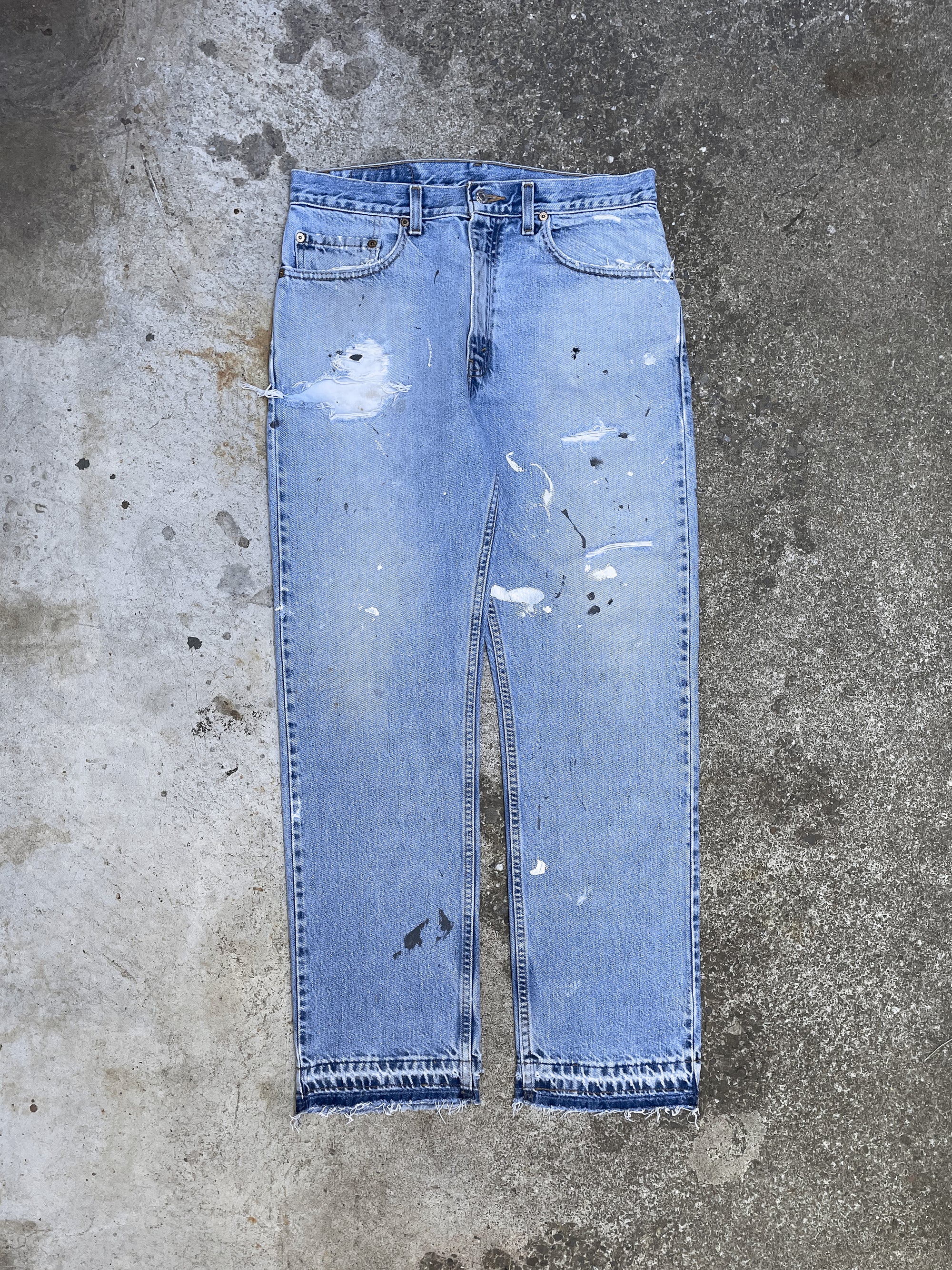 Vintage Levi’s Painted Blue 505 Released Hem (32X30)