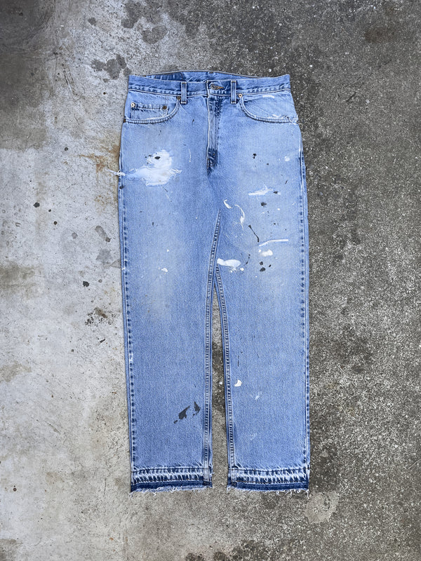 Vintage Levi’s Painted Blue 505 Released Hem (32X30)