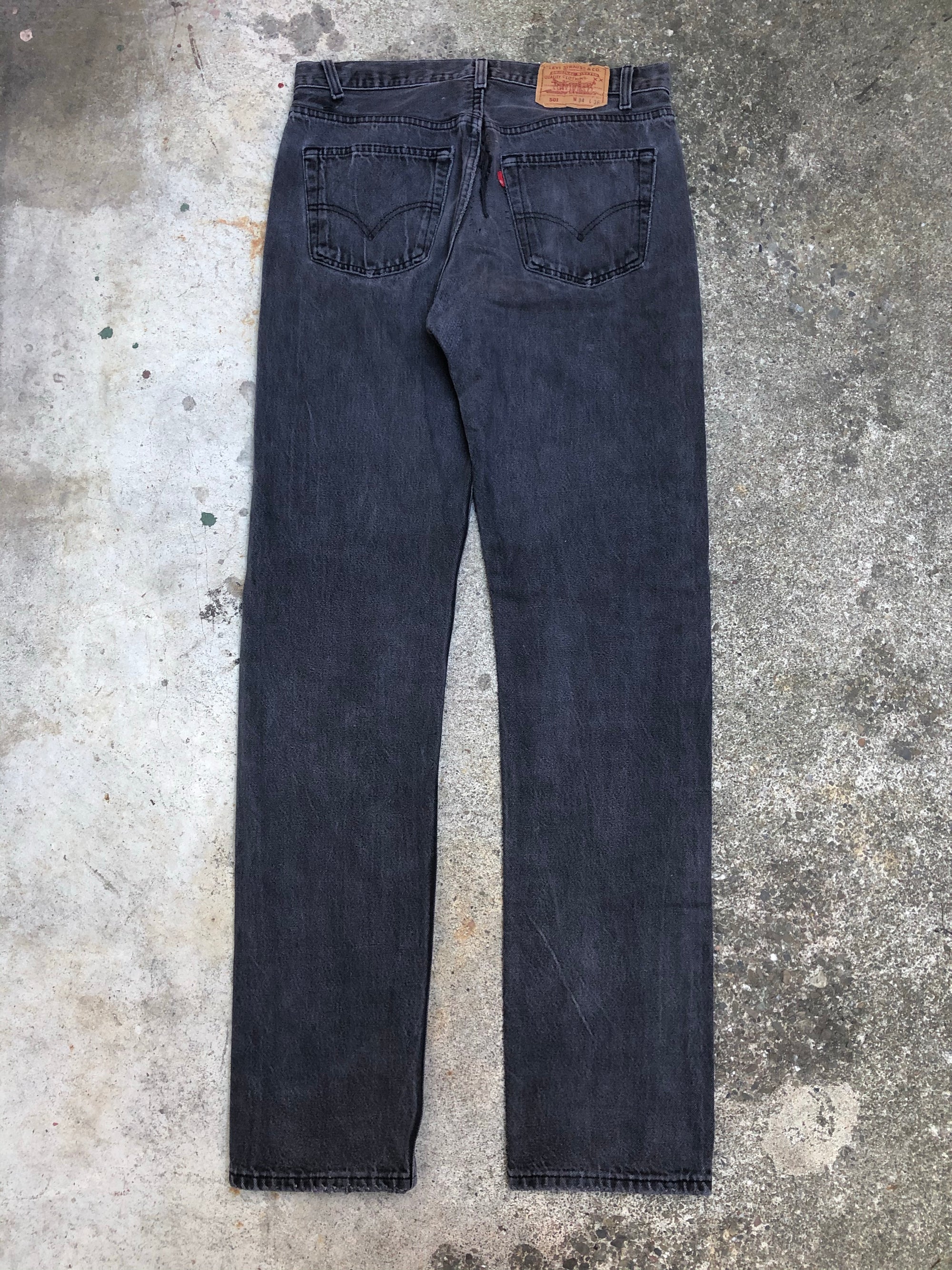 1990s Levis Repaired Faded Black 501 (32X34)