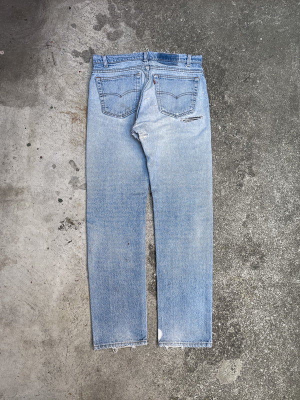 1980s/90s Levis Repaired Faded Blue 505 (33X31)