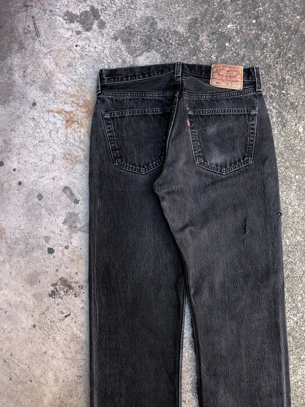 1990s Levis Faded Black 501 Released Hem (30X30)