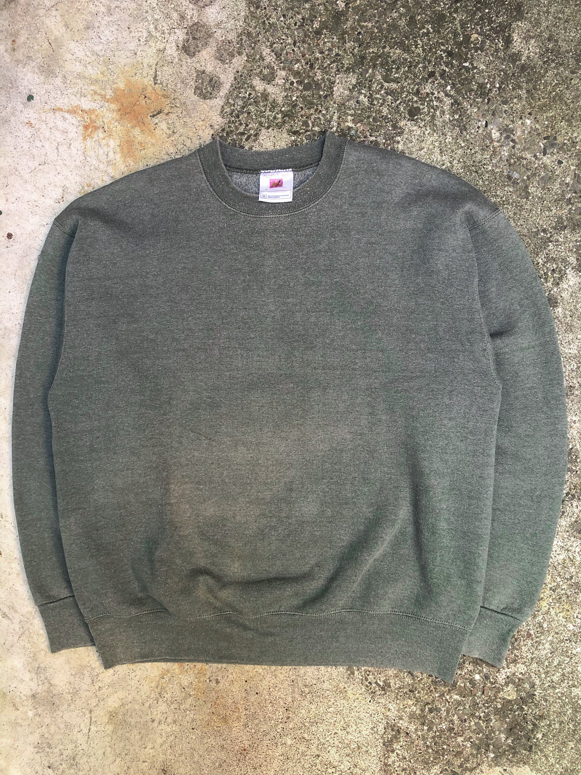 1990s Faded Sage Green Blank Sweatshirt