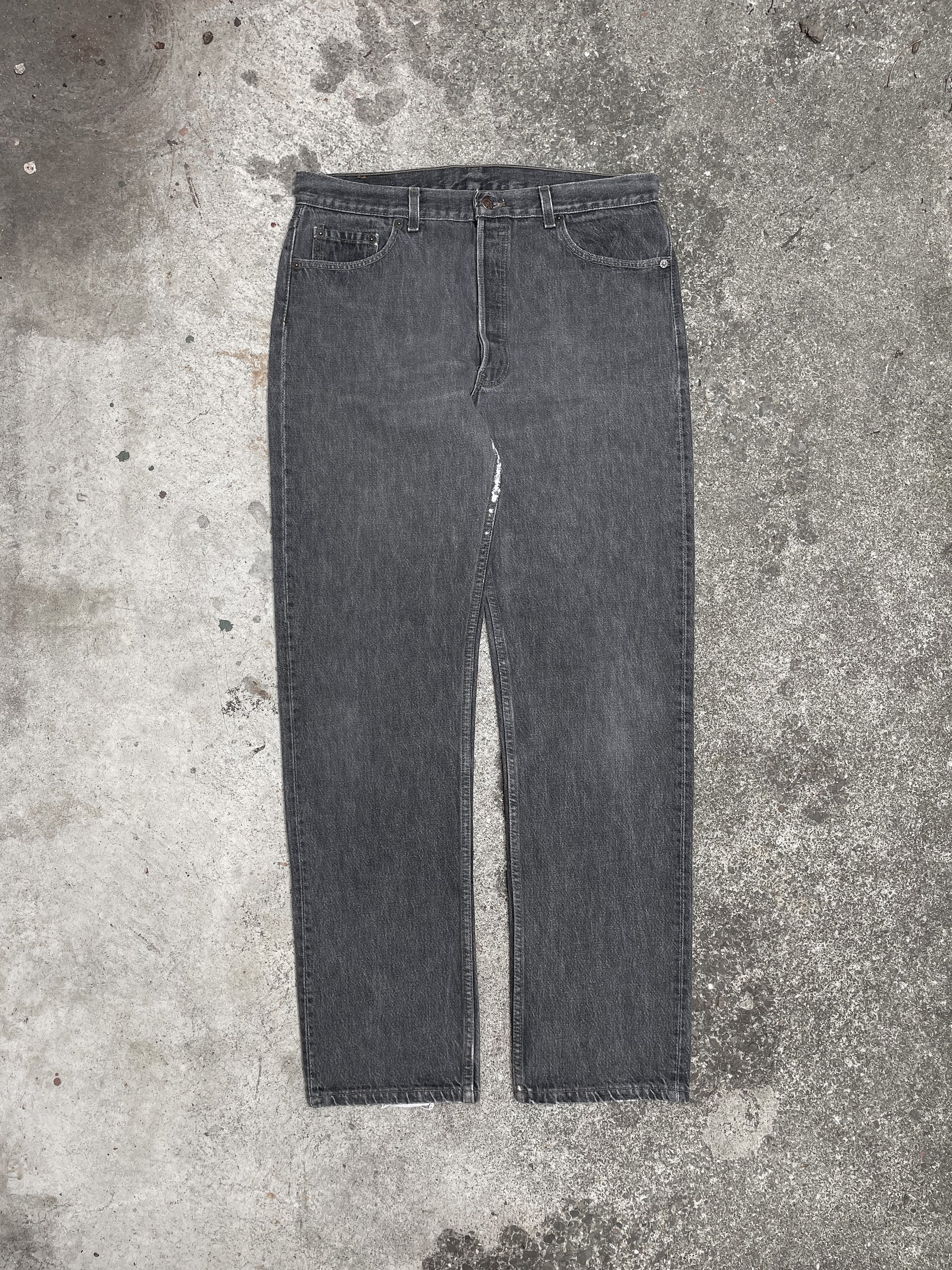 1990s Levi’s Repaired Faded Grey 501 (35X32)