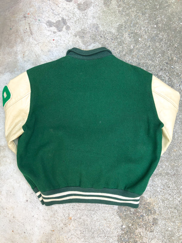 1960s Green Chain Stitch “69” Varsity Jacket