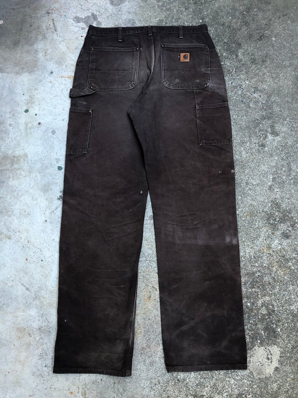 Carhartt B136 Dark Brown Double Front Knee Work Pants (32X34)