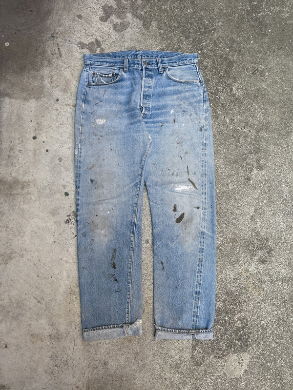 1970s Levi’s Repaired Faded Blue 501 Selvedge (33X31)