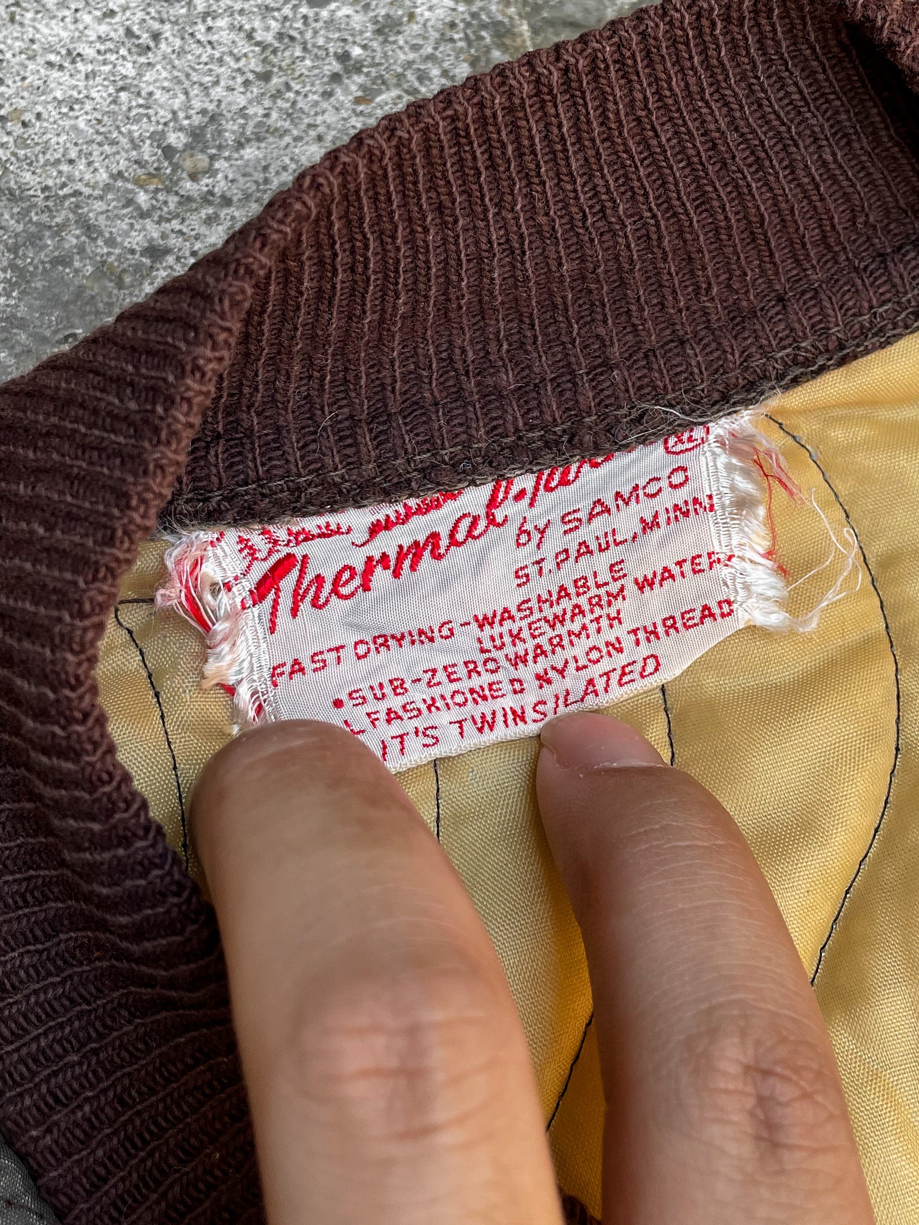 1950s Brown Quilted Liner Bomber Jacket