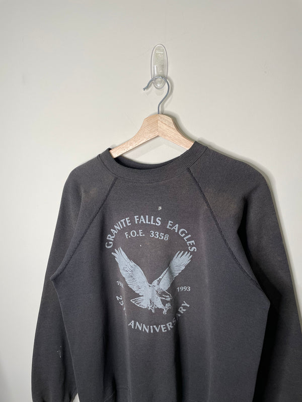 1990s “Granite Falls” Faded Raglan Sweatshirt (M)