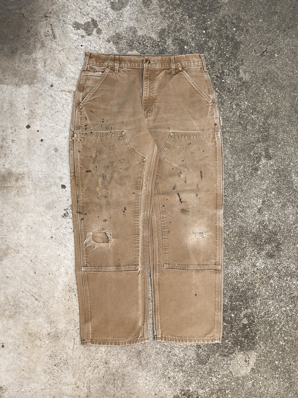 Carhartt B01 Tan Brown Double Front Knee Work Pants (32X28)