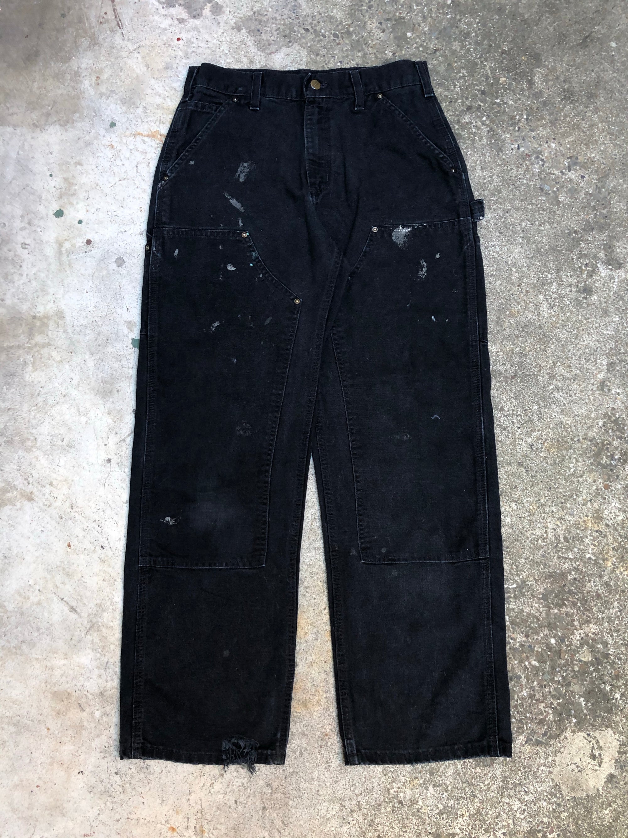 Carhartt B136 Black Double Front Knee Work Pants (29X30)