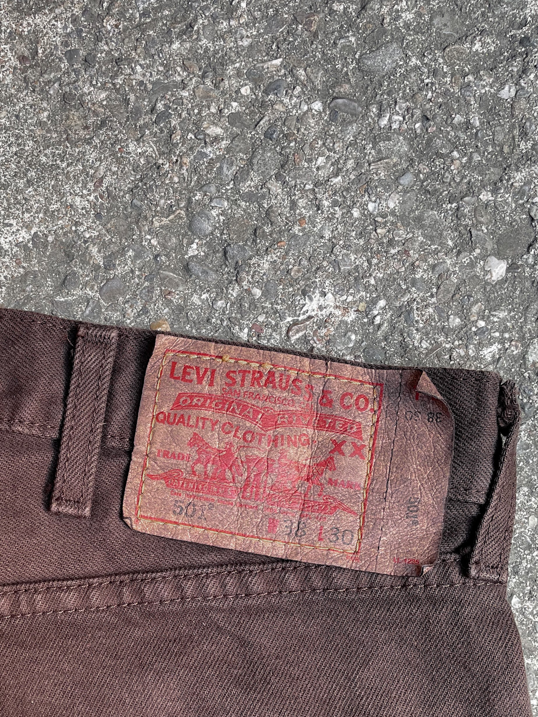 Levis Faded Brown 501 Released Hem (37X31)