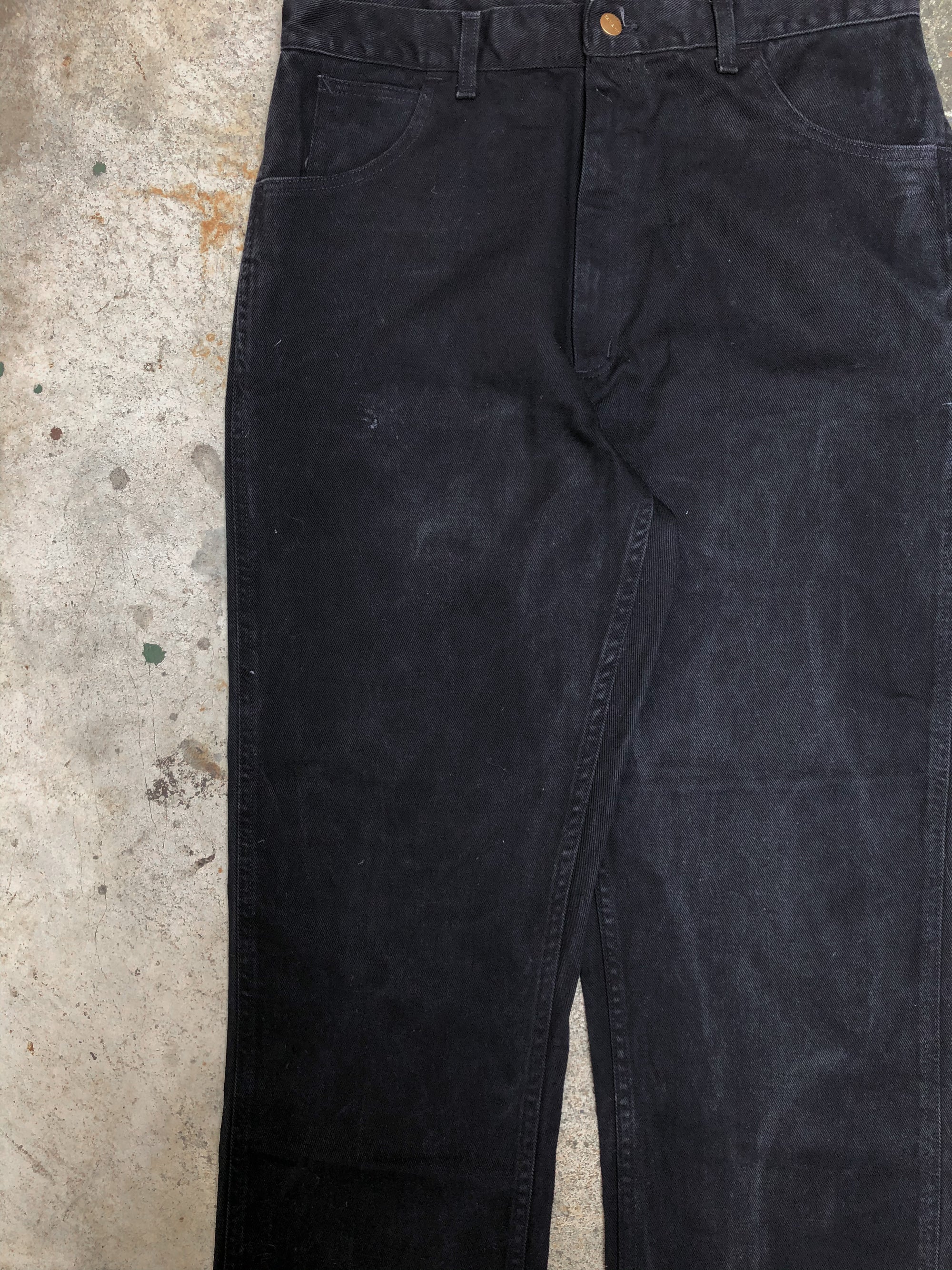 1990s Carhartt Washed Black Canvas Work Pants (34X30)