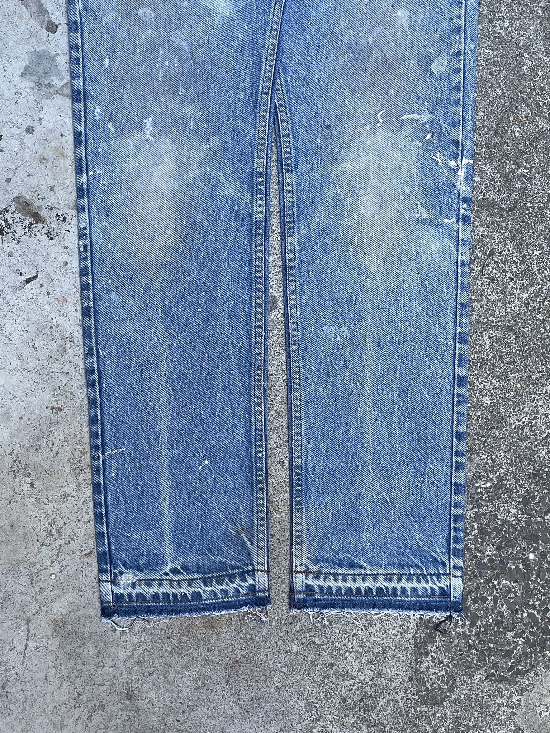 1980s Levi’s Painted Faded Blue 505 Released Hem (28X30)