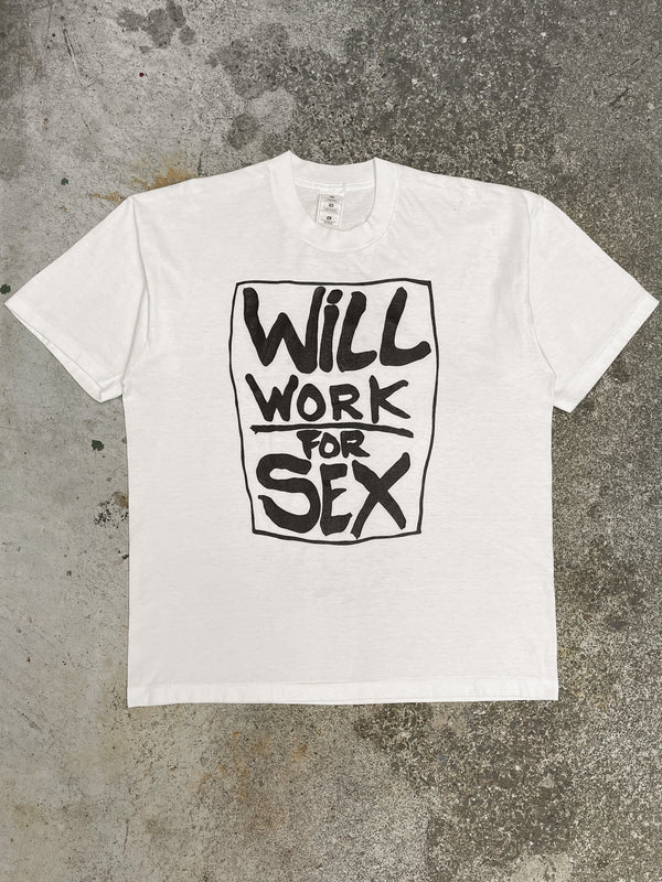 1990s “Will Work For Sex” Single Stitched Tee (XL)