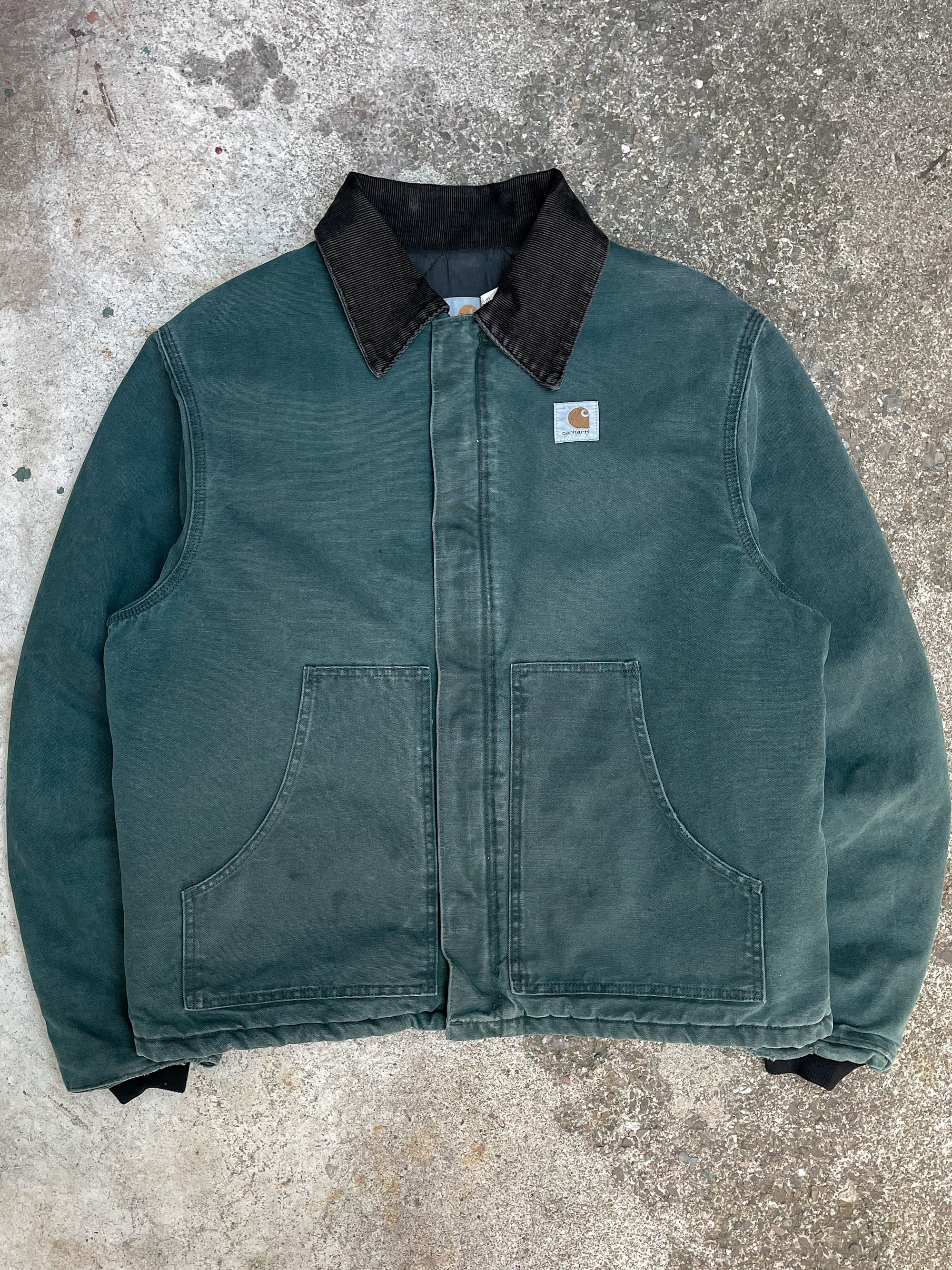 1990s Carhartt Faded Hunter Green Quilted Arctic Jacket (XL)