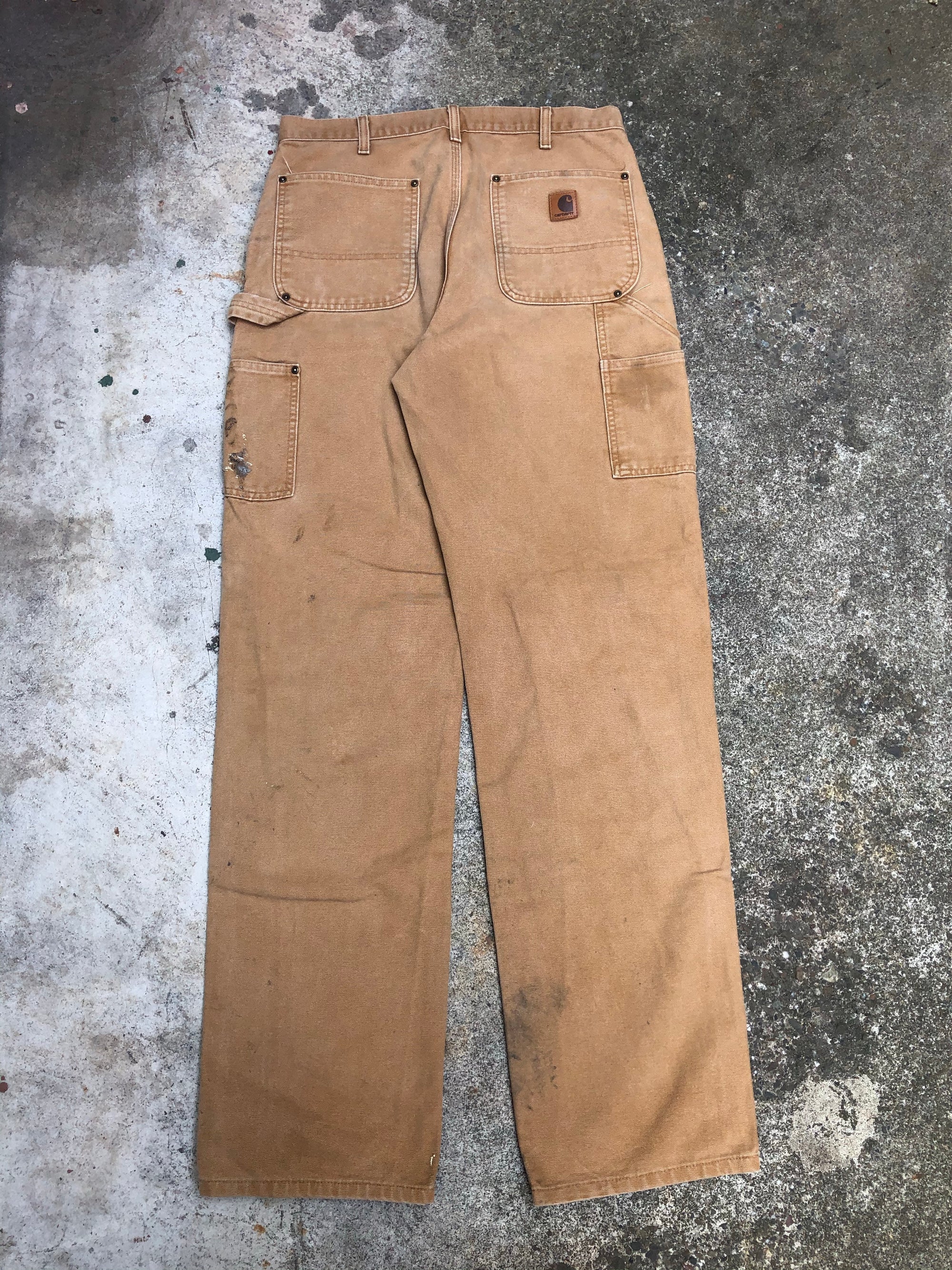 Carhartt B136 Tan Double Front Knee Work Pants (32X35)