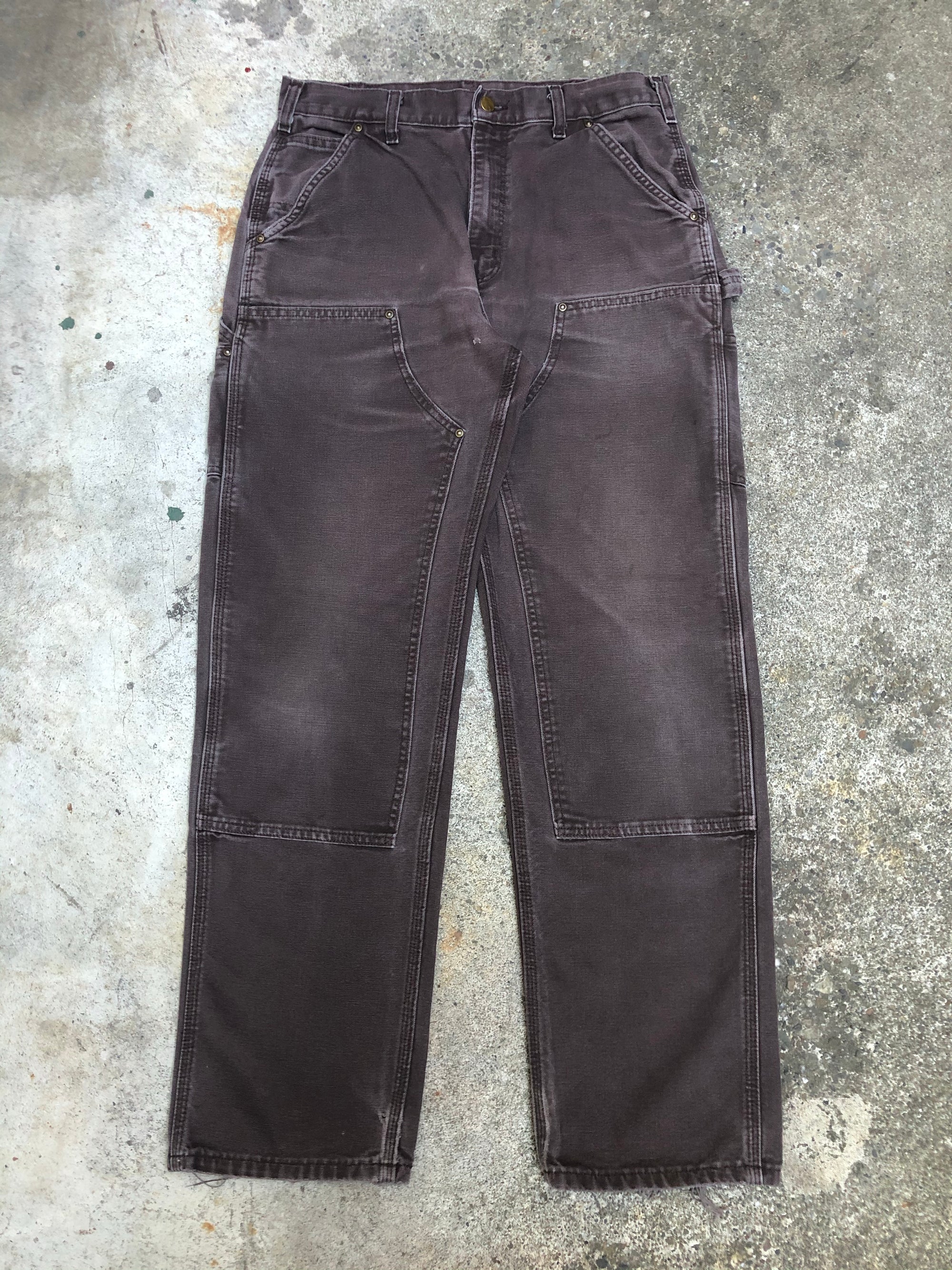 Carhartt B136 Dark Brown Double Front Knee Work Pants (32X32)