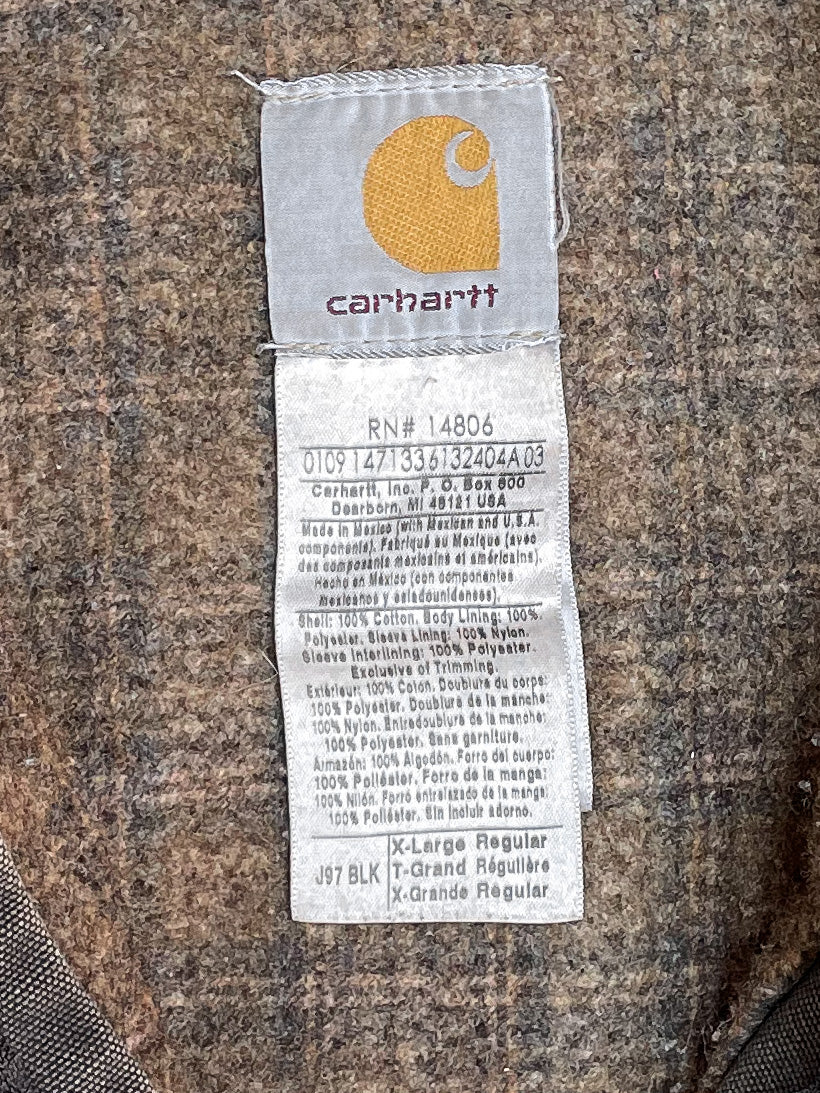 Carhartt Faded Black Lined Work Jacket (XL)